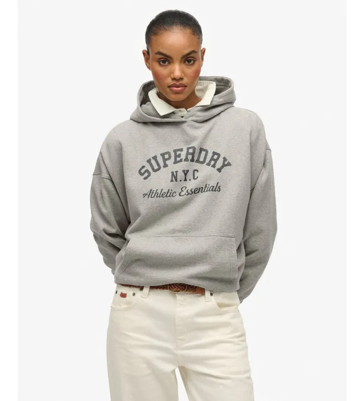 Superdry para mujer. W2012452A Sudadera Athletic Essentials Relax gris (L), Casual, Algodón