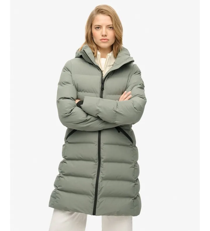 Superdry para mujer. W5011982A Chaqueta City Mid verde (18), Casual, Poliéster