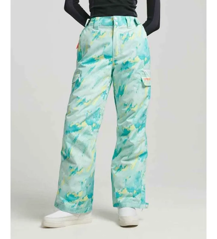 Superdry para mujer. WS110156A Pantalón de esquí Ultimate Rescue azul (S), Casual, Deportivo, Nieve, Poliéster Reciclado, Sostenible