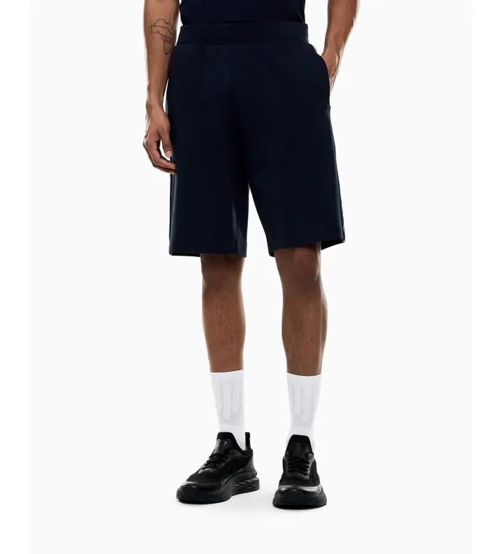 EA7 para hombre. 7M001481_AF12660 Bermudas Logo Series en interlock marino (3XL), Casual, Deportivo, Algodón