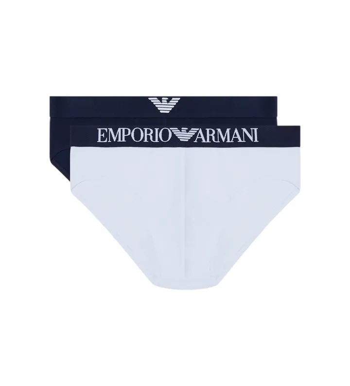 Emporio Armani para hombre. EM000251_AF18881 Set 2 Slips Sear blanco, marino (L), Homewear, Algodón