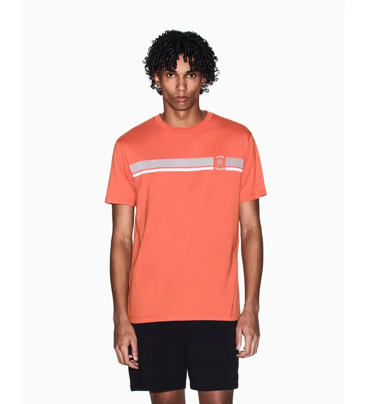 A|X Armani Exchange para hombre. XM001792AF12308U3040 Camiseta Stripe óxido (L), Azul, Casual, Algodón, Manga corta