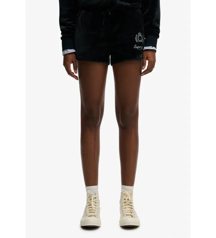 Superdry para mujer. W7110501A Shorts Country Club Velour marino (L), Casual, Poliéster