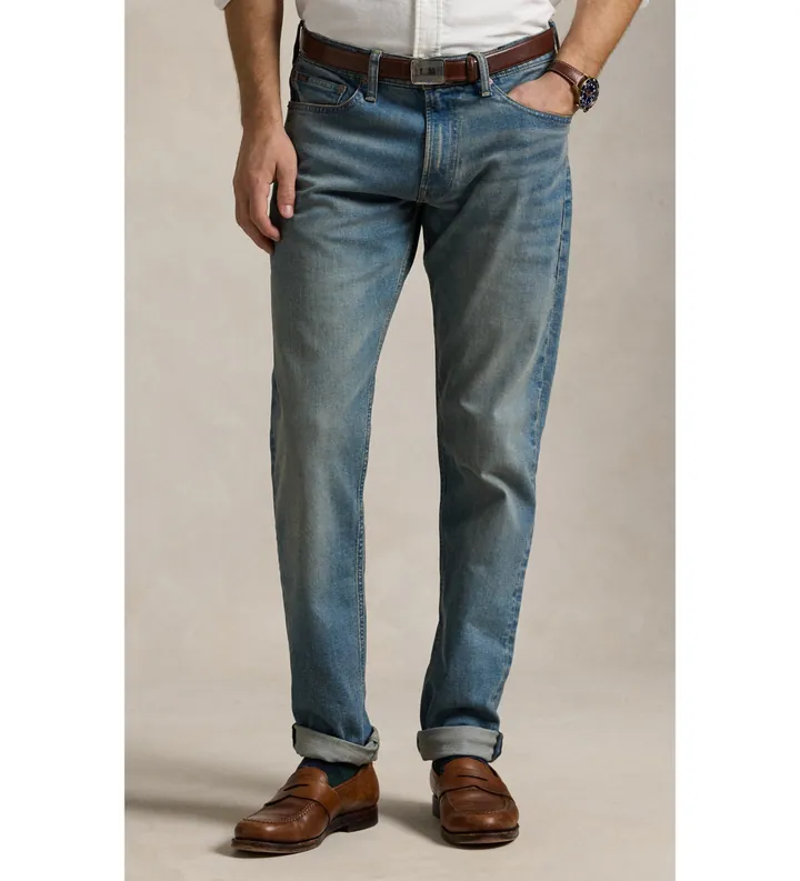 Polo Ralph Lauren para hombre. 710956089001 Jeans elásticos Parkside Active Taper azul (28/32), Casual, Algodón