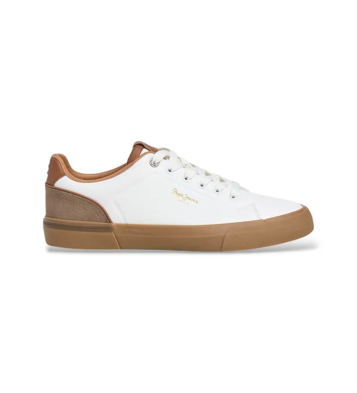 Pepe Jeans para hombre. PMS300012 Zapatillas Kenton Once blanco (43), Plano, Cordones, Casual