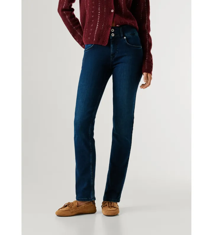 Pepe Jeans para mujer. PL20508747FB Jeans Slim Push Up marino (33/32), Casual, Algodón, Denim