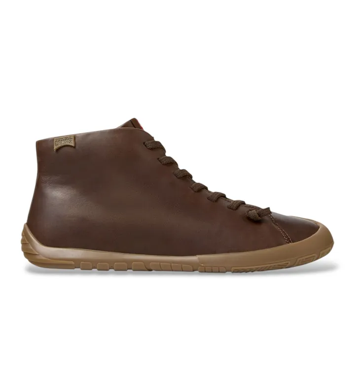 Camper para hombre. K300558-005 Botines de piel Peu Path+ marrón (40), Plano, Cordones, Casual