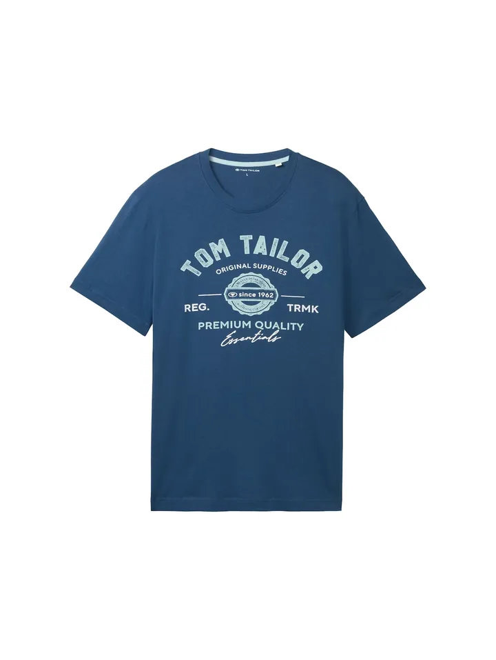 TOM TAILOR Camiseta marino / azul claro / blanco