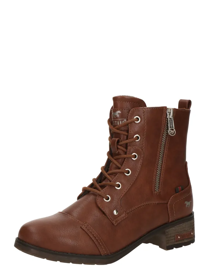 MUSTANG Botines con cordones cognac