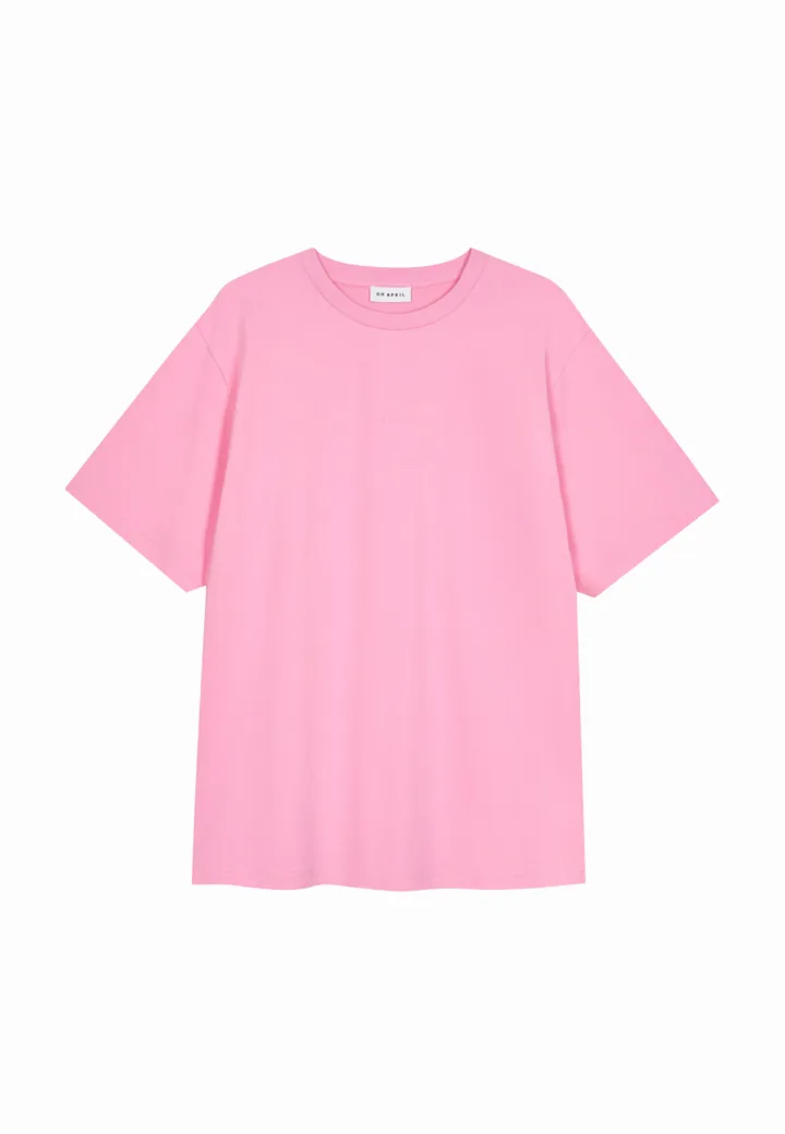 OH APRIL Camiseta 'Toast' beige / rosa claro / rojo cereza