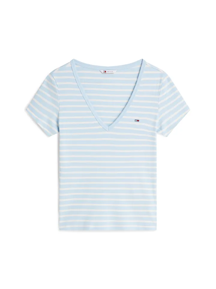 Tommy Jeans Camiseta 'Low' azul claro / blanco
