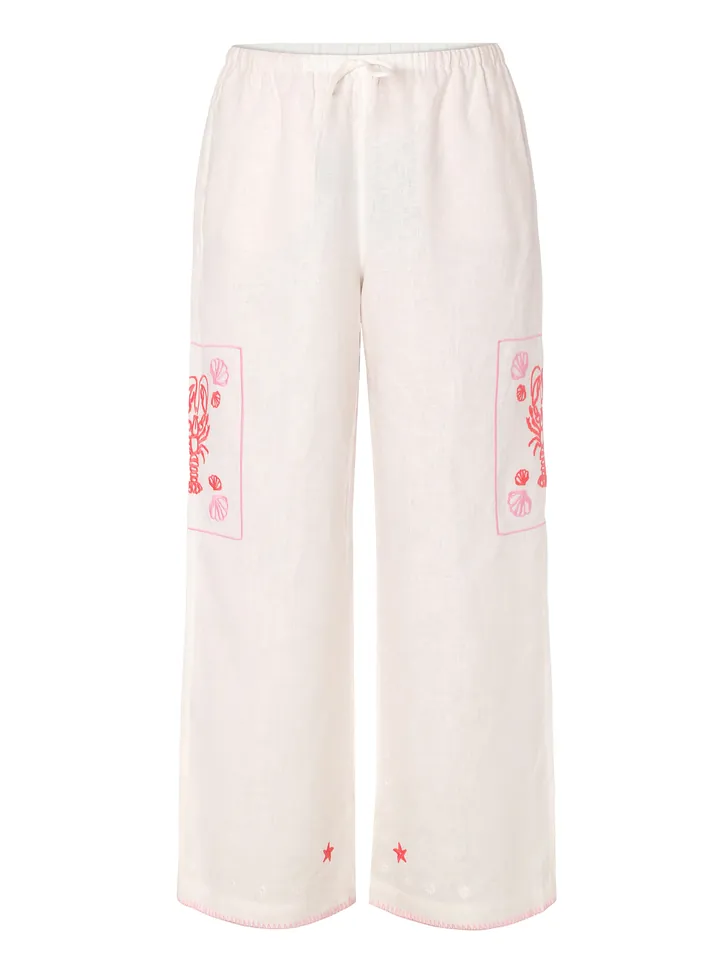 TATUUM Pantalón 'Deia 1' rosa claro / rojo / offwhite