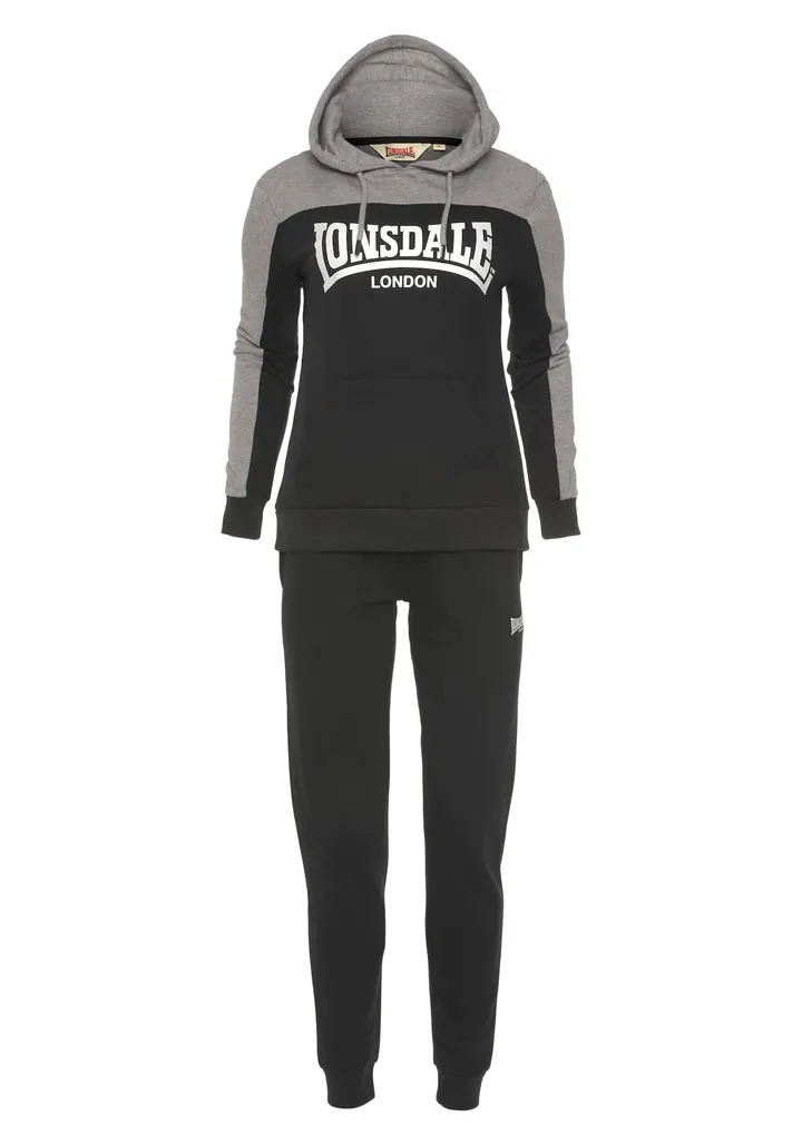 LONSDALE Ropa para correr gris / negro / blanco