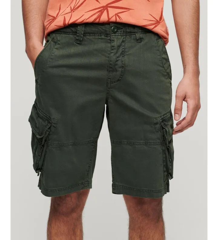 Superdry para hombre. M7110433A Pantalón Corto cargo Core verde (28), Casual, Algodón