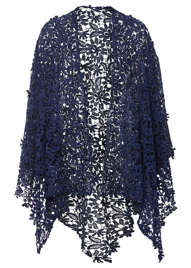 Poncho de encaje de ganchillo