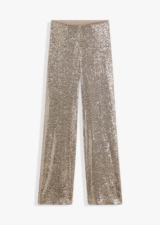 Pantalón de punto con lentejuelas
