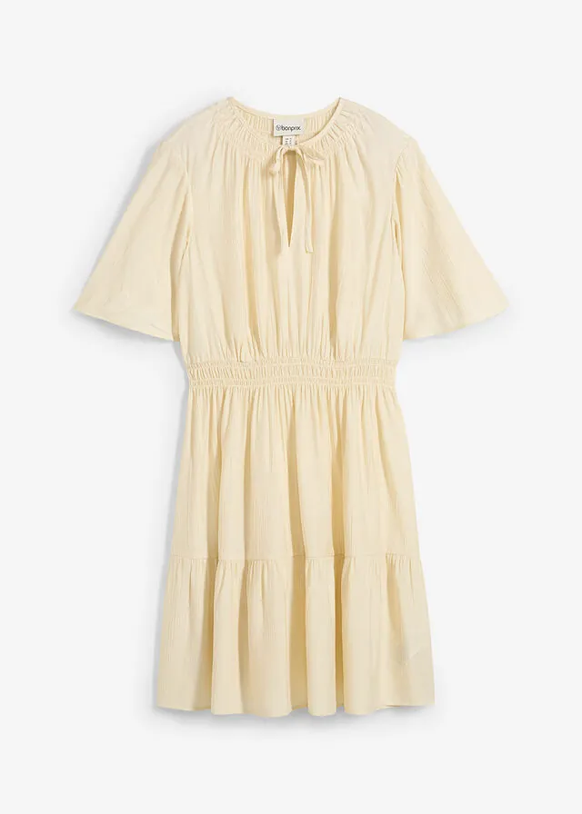 Vestido corto de mezcla de viscosa fluida