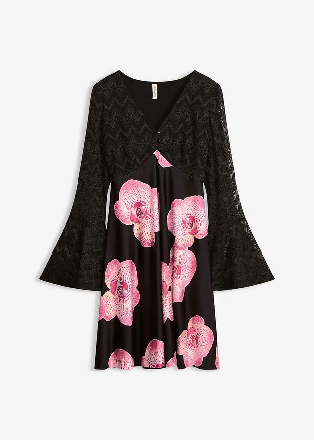 Vestido de punto con encaje