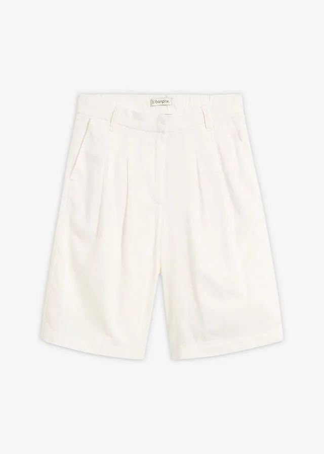 Pantalón Marlene corto de mezcla de lino y viscosa