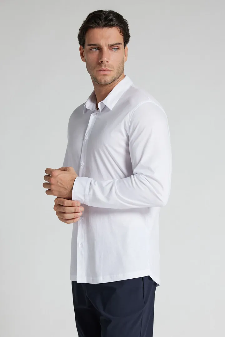 Intimissimi Camisa de Algodón Mercerizado Superlight Manga Larga Filo Premium Hombre Azul Tamaño L