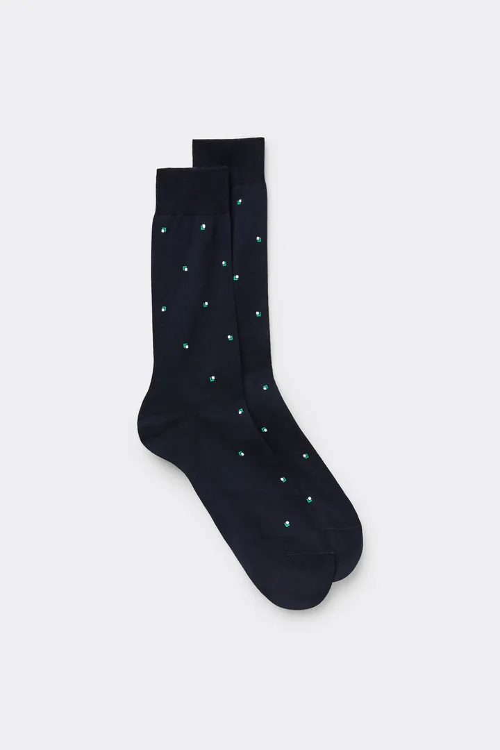 Intimissimi Calcetines Cortos de Hilo de Escocia Hombre Azul Tamaño 40-41