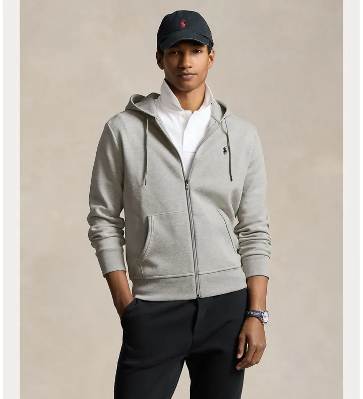 Polo Ralph Lauren para hombre. 710888282003 Sudadera de punto doble gris (L), Casual, Algodón