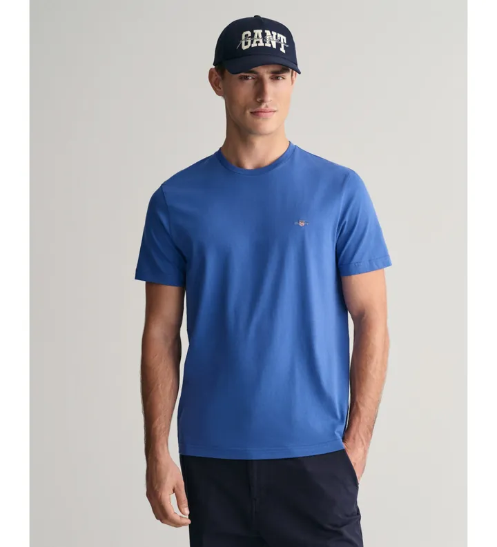 Gant para hombre. 2003184 Camiseta Shield azul (L), Casual, Algodón, Manga corta
