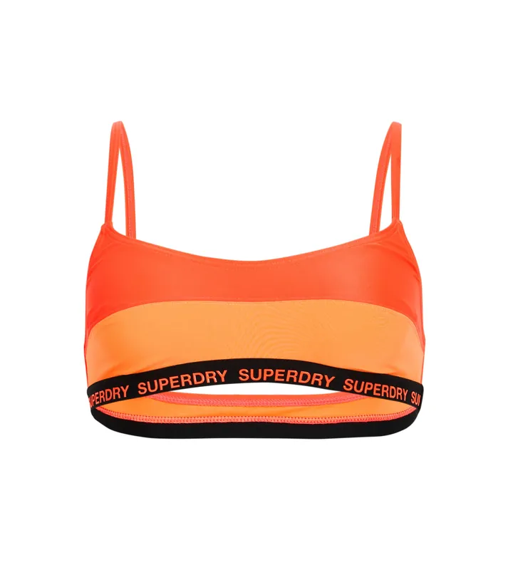 Superdry para mujer. W3010396A Top de bikini elástico tipo bralette naranja (L), Beachwear, Poliéster Reciclado, Sostenible