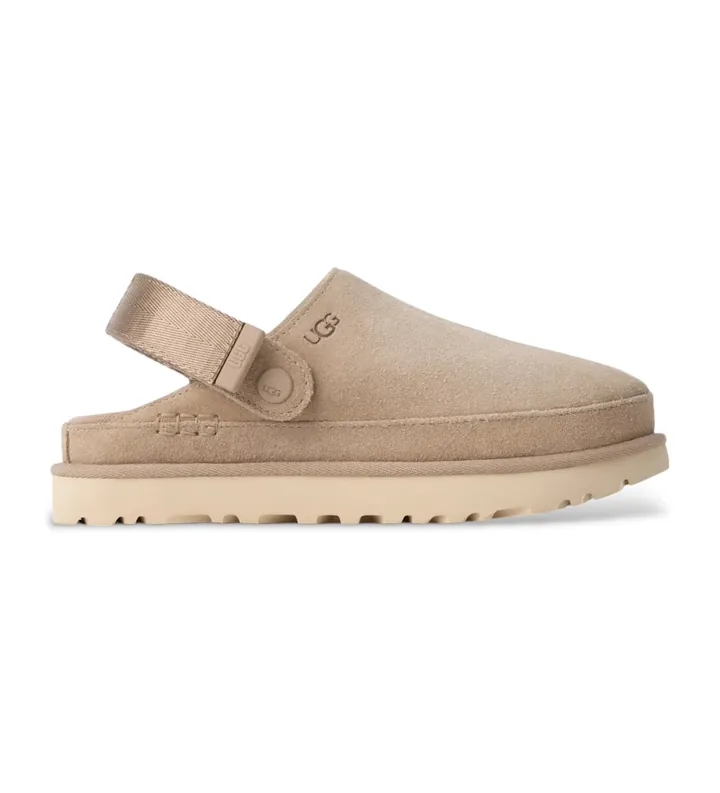UGG para mujer. 1138252 Zuecos de piel Goldenstar beige (36), Plano, Velcro, Casual