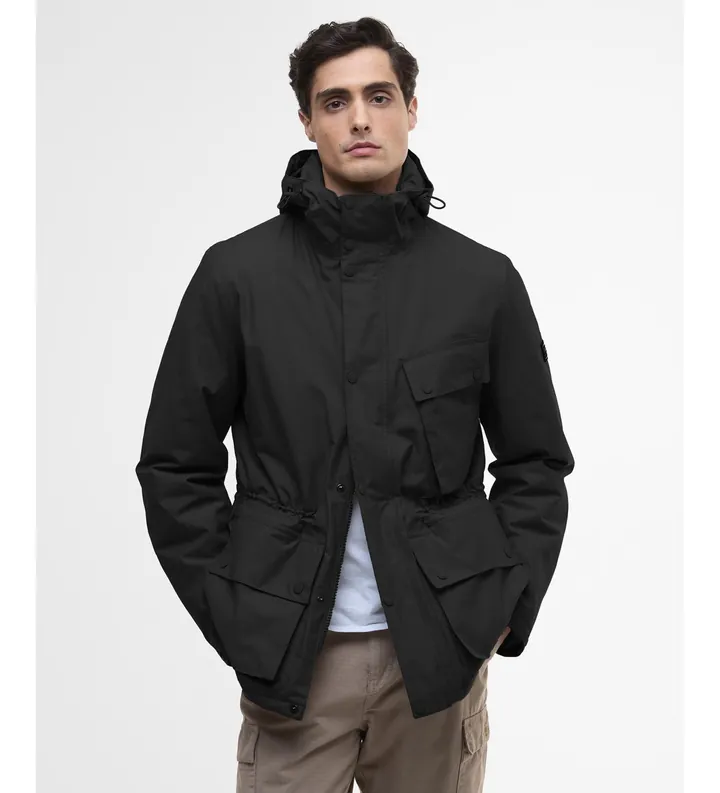 Barbour international para hombre. MWB1147 Chaqueta Endley negro (L), Casual, Algodón