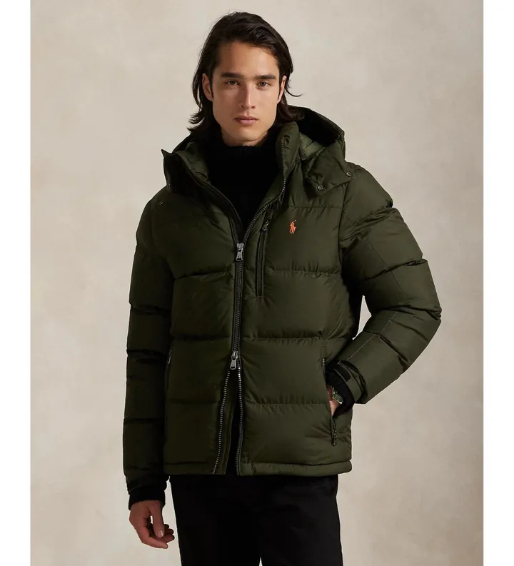 Polo Ralph Lauren para hombre. 710968278002 Chaqueta Gorham de plumón verde (L), Casual, Poliéster Reciclado, Sostenible