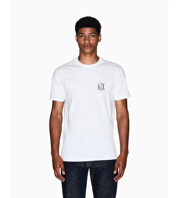 A|X Armani Exchange para hombre. XM000365AF12308U0009 Camiseta de corte regular blanco (L), Casual, Algodón, Manga corta