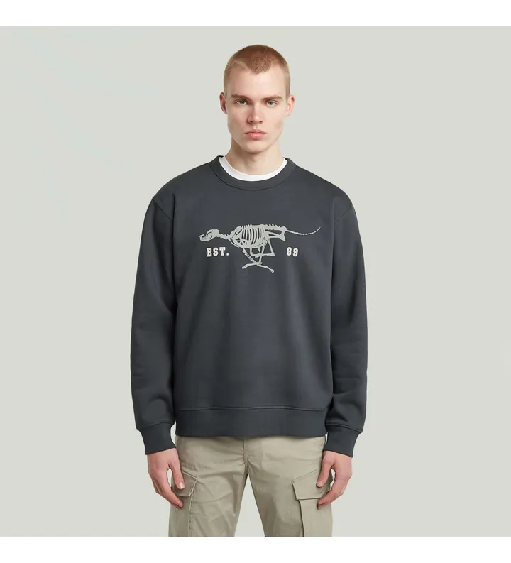 G-Star para hombre. D27095-D733-H392 Jersey Running dog back gris (L), Casual, Algodón