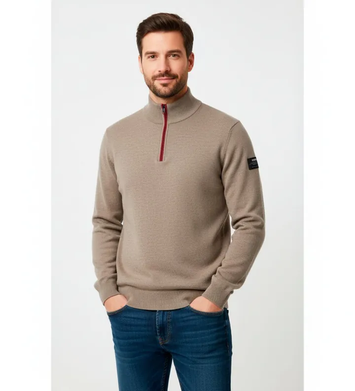 ECOALF para hombre. MCMGAKNLARCH0632W25-361 Jersey Larch marrón (L), Casual, Sostenible, Lana reciclada
