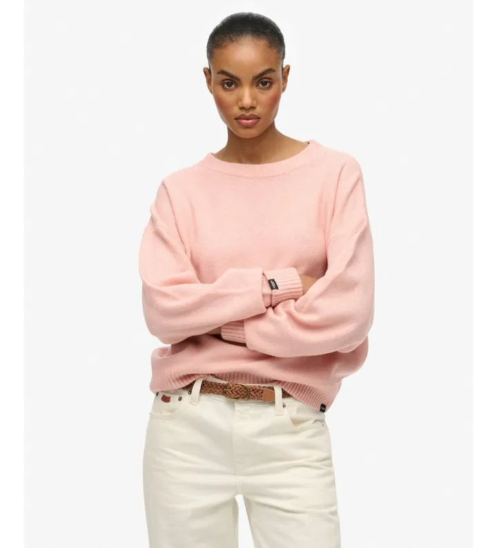 Superdry para mujer. W6110650A Jersey Holgado rosa (M), Casual, Acrílico