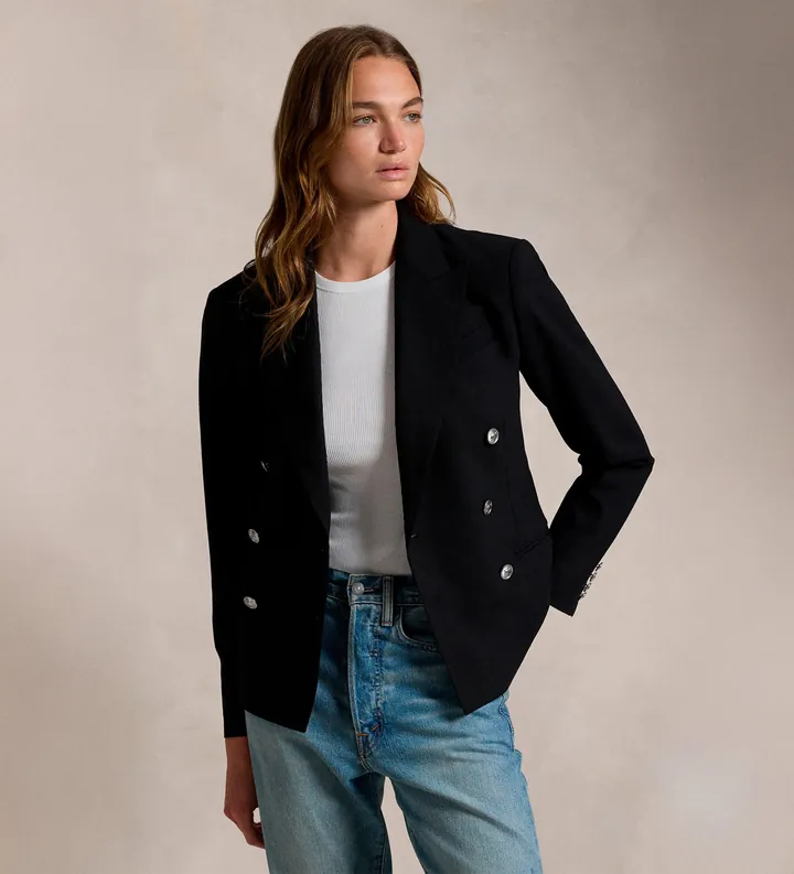Polo Ralph Lauren para mujer. 211952571001 Americana 2/74 negro (36), Casual, Lana