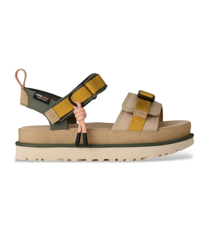 UGG para mujer. 1180070 Sandalias de piel Goldenstar Wildwood multicolor (36), Beige, 3 a 5cm, Velcro, Casual