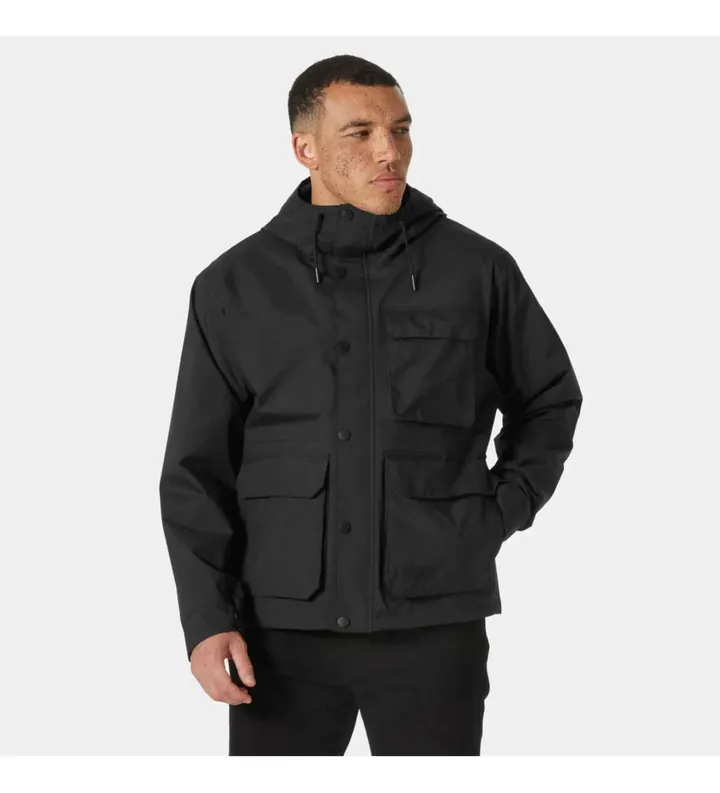 Helly Hansen para hombre. 54330 Chaqueta Escape Utility Rain negro (L), Casual, Poliéster