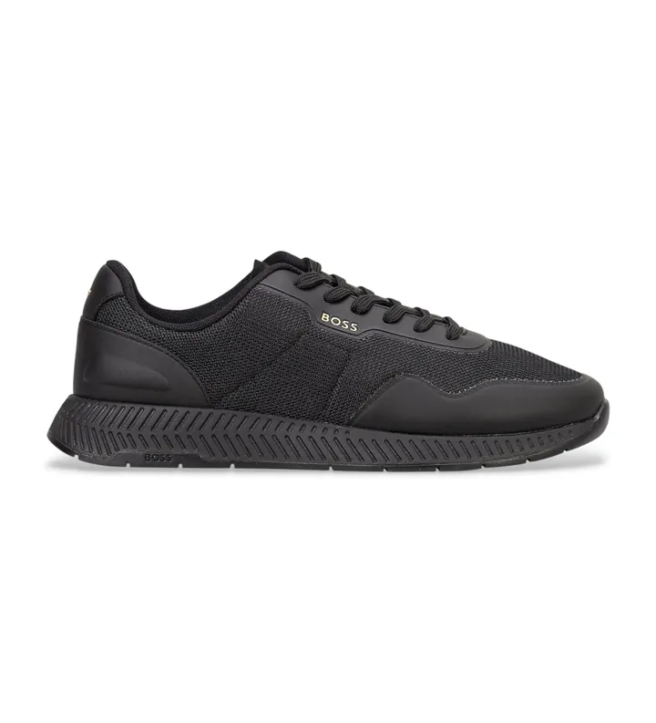 BOSS para hombre. 50563962 Zapatillas Titanium negro (40), Plano, Cordones, Casual
