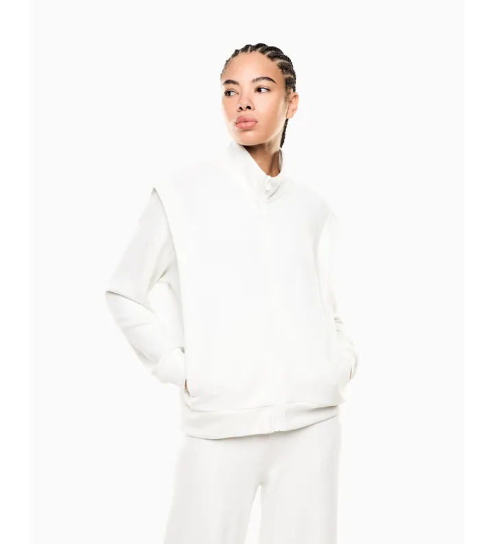 EA7 para mujer. 7W001016_AF24375 Sudadera de interlock en mezcla de modal Precious blanco (L), Deportivo, Poliéster
