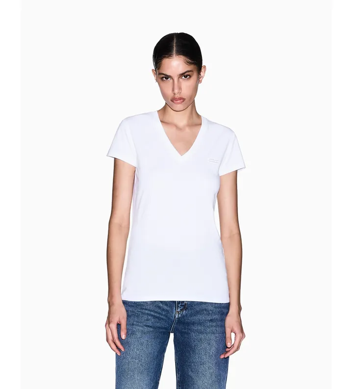 A|X Armani Exchange para mujer. XW002315AF16294U0002 Camiseta Elegant blanco (M), Casual, Algodón, Manga corta