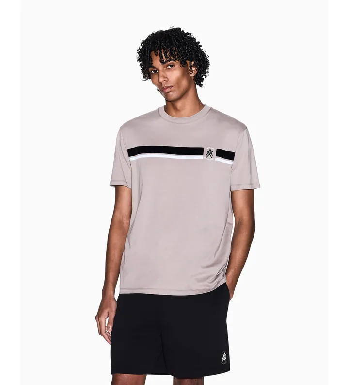 A|X Armani Exchange para hombre. XM001792AF12308U6107 Camiseta Regulan con Banda taupe (L), Casual, Algodón, Manga corta