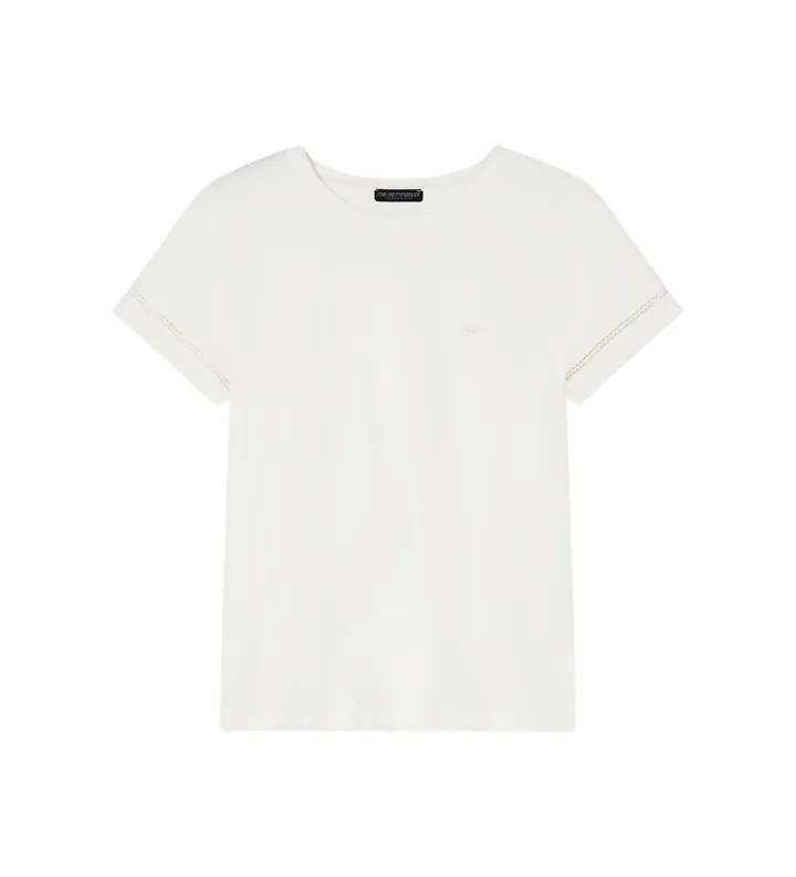 Emporio Armani para mujer. EW003044_AF19039 Camiseta Home Calada blanco (L), Homewear, Algodón, Manga corta