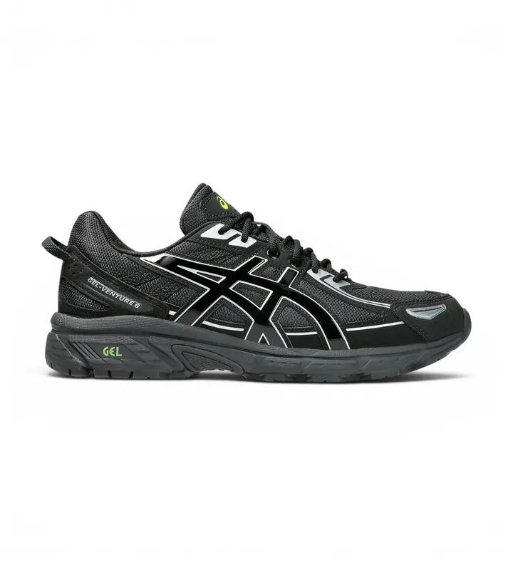 Asics para hombre. 1203A438 Zapatillas Gel Venture 6 negro (39.5), Plano, Cordones, Casual, Deportivo, Multideporte