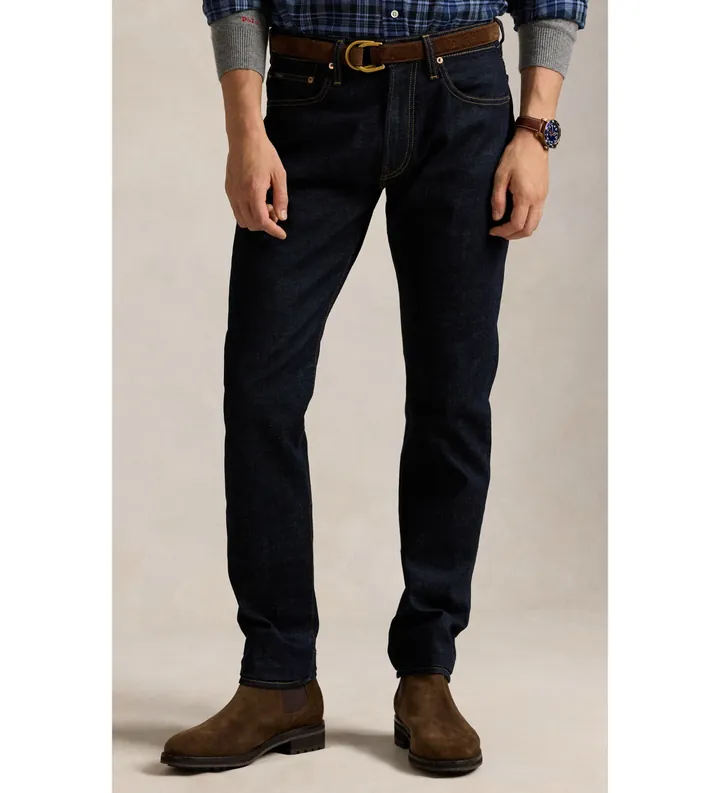 Polo Ralph Lauren para hombre. 710956088001 Jeans elásticos Parkside Active Taper marino (28/32), Casual, Algodón, Denim
