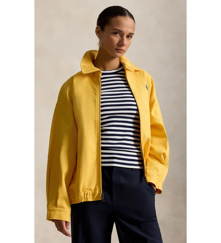 Polo Ralph Lauren para mujer. 211A96311006 Cortavientos de algodón oversize amarillo (L), Casual