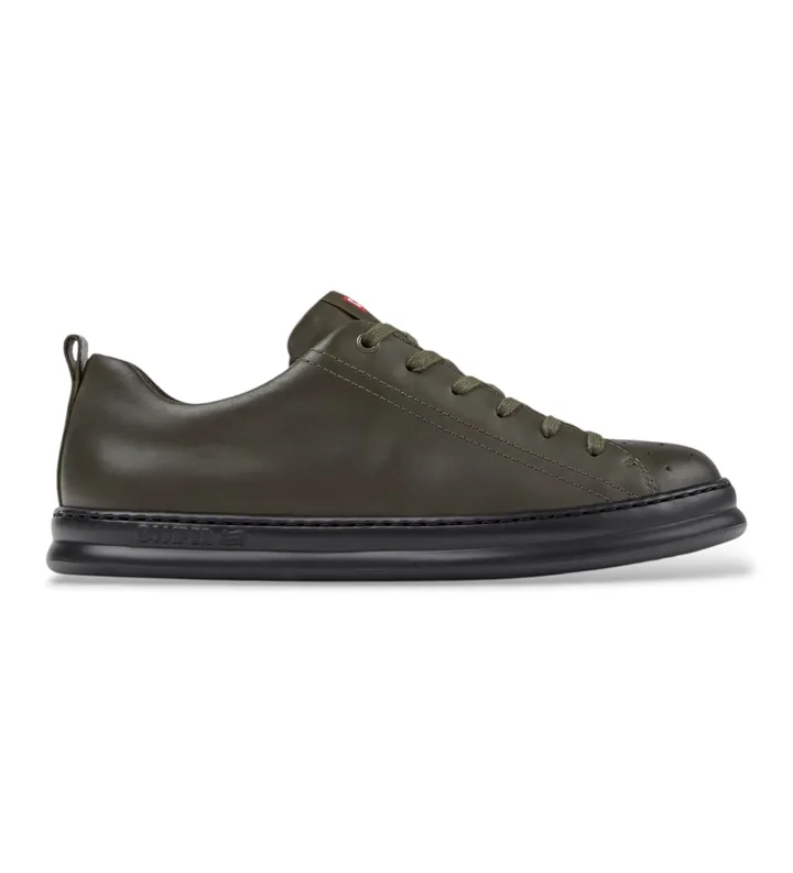 Camper para hombre. K100226-165 Zapatillas de piel Runner Four verde (40), Plano, Ninguno, Casual