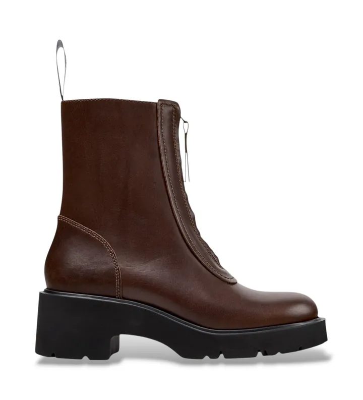 Camper para mujer. K400776-010 Botines de piel Milah marrón (36), 5 a 8cm, Ninguno, Clásico