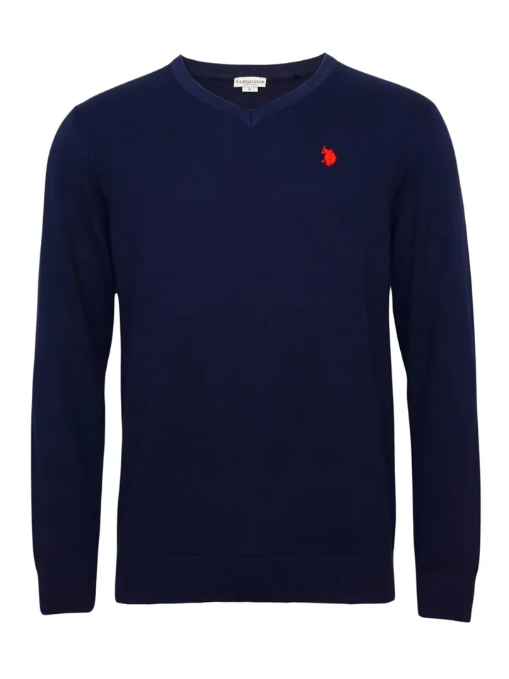 U.S. POLO ASSN. Jersey  azul oscuro / rojo sangre