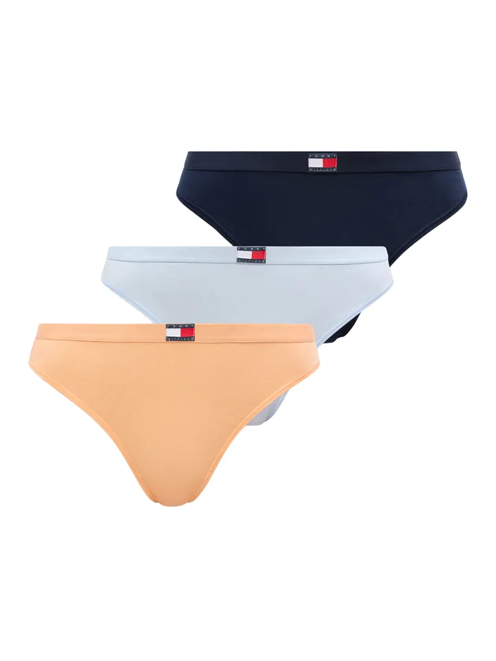 Tommy Hilfiger Underwear Tanga 'Heritage' navy / azul claro / naranja pastel